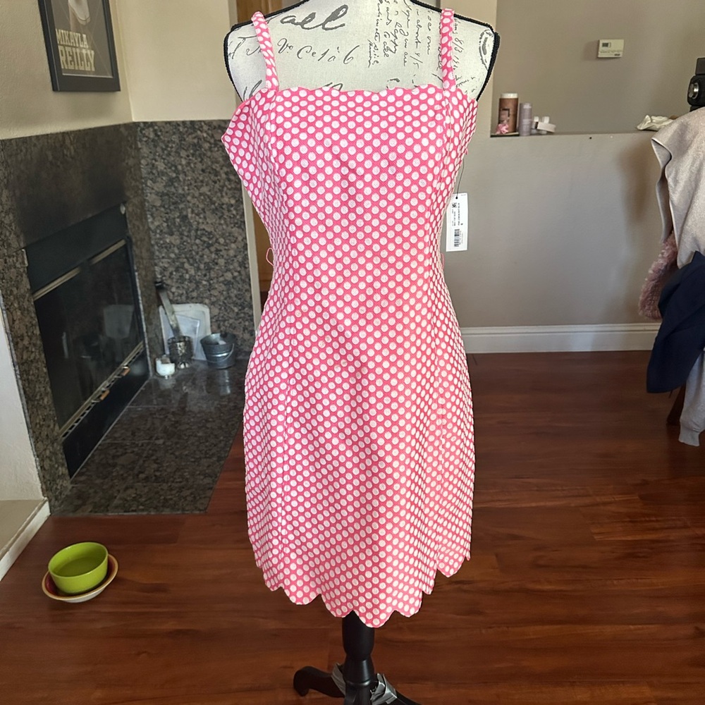 Pink and White Spaghetti Strap Sundress